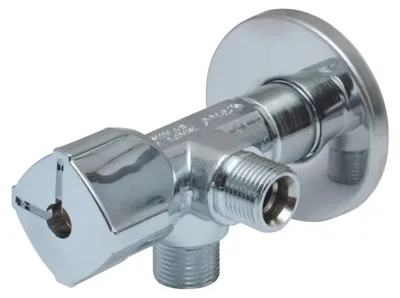 Image de Vanne d'angle combinée A-80 1/2 "x3/8 "x3/8" avec deux raccords, antical