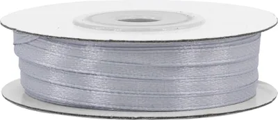 Produktbild von Satinband 3mm x 50m Rolle Silber / Grau