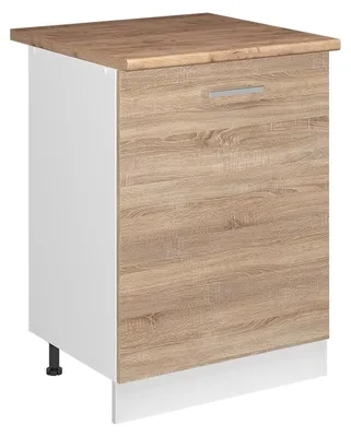 Imagen del producto de Mueble bajo de cocina Vicco R-Line Sonoma/Blanco 60 cm con 1 puerta encimera Roble dorado, Model 72140
