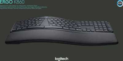 Produktbild von Logitech ERGO K860 ergonomische Tastatur kabellos schwarz
