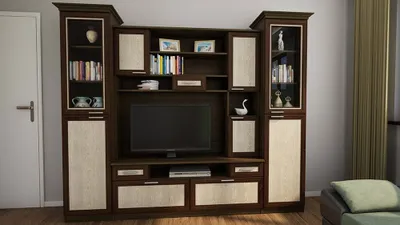 Produktbild von Meblast | Aga Wohnwand; Dunkles Walnuss / Silbernes Venge - Premium Beschläge | Möbel, Modern, Premium TV-Möbel, Große Anbauwand, Schrankwand, Wohnzimmer-Set, Sonoma Eiche