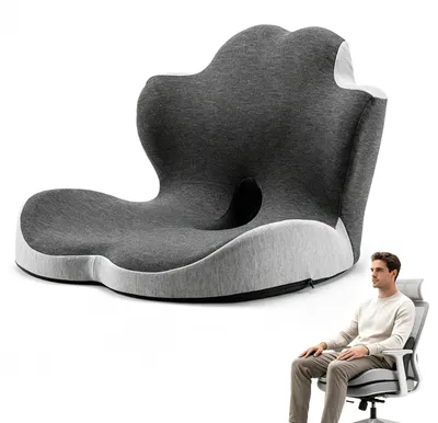 Ergonomisches Sitzkissen aus Memory-Schaum, rutschfest, schwarz