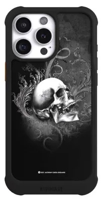 Produktbild von NIVOCASE Hülle für Apple iPhone 16 Pro Max  Stoßfeste Handyhülle NIVOmax Case Schwarz Gothic Schädel Totenköpfe