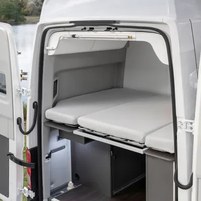Produktbild von Spannbettlaken VW Grand California 600 für 3 tlg. Matratze Heckbett ® Weiß