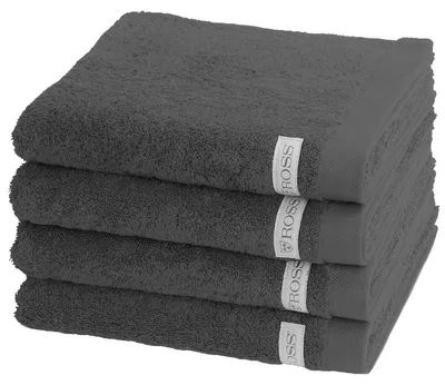 Produktbild von Ross Sinfonie 4 X Handtuch im Set Walkfrottee aus reiner Baumwolle 500 g/m², Hohe Saugkraft und flauschig weicher Griff, Gewebte Bordüre für elegante Optik