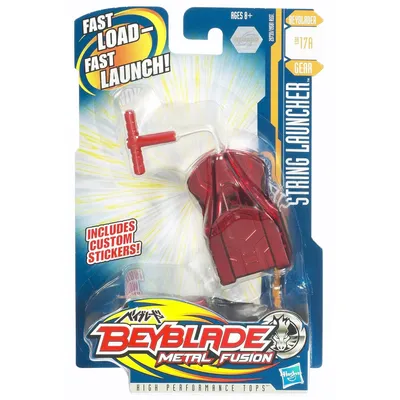 Produktbild von Hasbro Beyblade Metall Fusion String Launcher – Hochleistungs-Schnur-Starter für rechtsdrehende Beyblade Tops von – Kompakt 29739 BB17A
