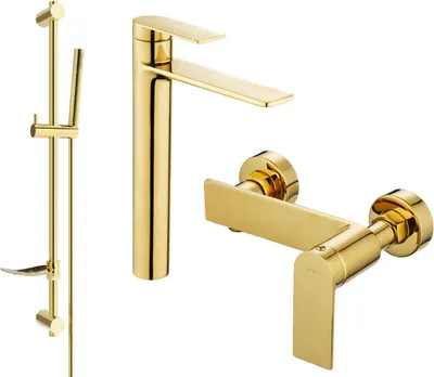 Produktbild von Mexen Zero DF70 Brausegarnitur, Gold - 71114DF70-50