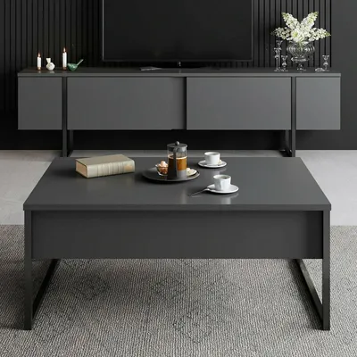 Immagine prodotto di Mornasco - set Mobili da Soggiorno, Nero Antracite, Modulabile