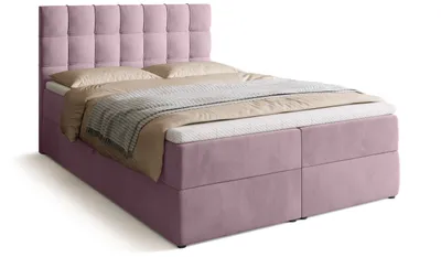 Produktbild von BroMARKT Boxspringbett DETROIT mit 2 Bettkasten, Bonell-Matratze, Polsterbett, Bett (Altrosa, Kronos 27, 140 x 200 cm)