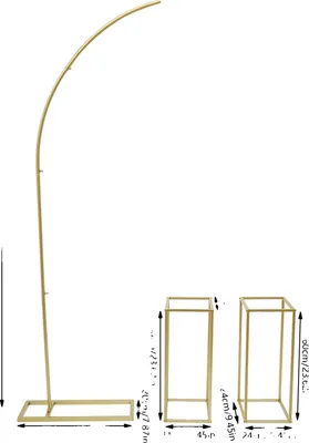 Image de Support à fleurs, cadre en arc, design moderne, M, doré