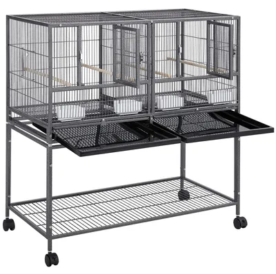 Produktbild von Yaheetech Großer Vogelkäfig Vögel Doppelkäfig Trennwand Trenngitter Zuchtkäfig g