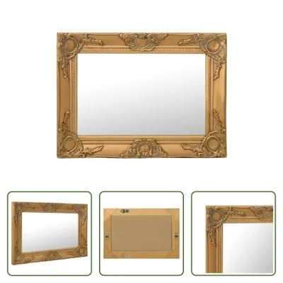 Obrázok produktu pre The Living Store Nástenné zrkadlo v barokovom štýle 60x40 cm Golden
