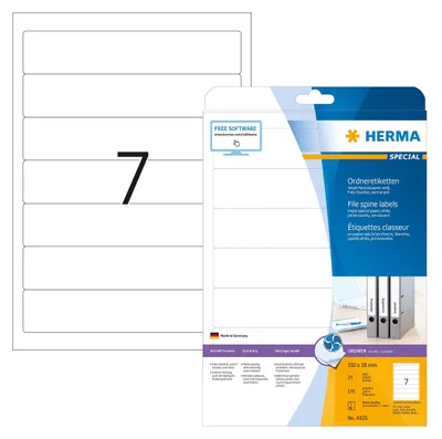 Obrázok produktu pre HERMA 4825, Biela, Samolepiaci štítok, A4, Papája, Inkjet, Permanentný