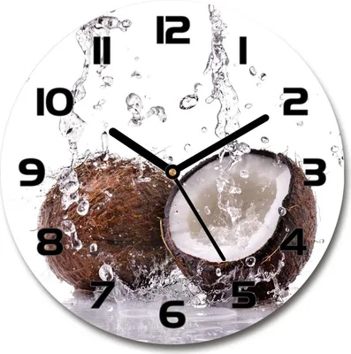 Produktbild von Wanduhr aus Glas 30fi Glasbild Glasuhr Gehärtetes Glas - schwarze-zeiger - Coconut and water