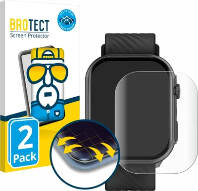 Produktbild von 2x BROTECT Fullscreen Schutzfolie für Yuede Smartwatch 2" Displayschutz Folie Fullcover Klar Transparent