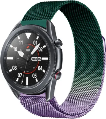 Produktbild von Strap-it Milanese Armband - Kompatibel mit Samsung Galaxy Watch 3 Armband 45mm Edelstahl Armband mit Magnetverschluss - Ersatzarmband - Hochwertiges Material - für Smartwatch 22mm Armband Grün