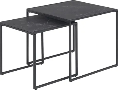 Produktbild von Satztisch >Inverness< in Schwarz matt aus MDF Metall - 50x45x50cm (BxHxT)
