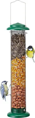 Image de Mangeoire suspendue verte de 35 cm pour oiseaux sauvages