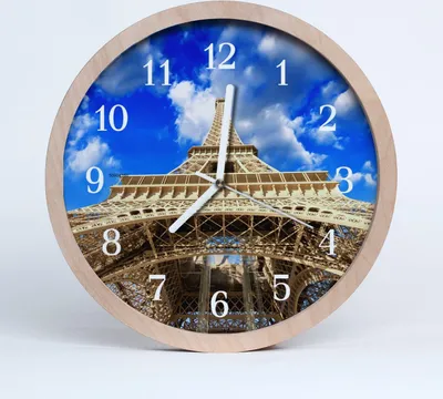 Produktbild von Holzuhr 30fi cm wanduhr - Eiffelturm Architektur