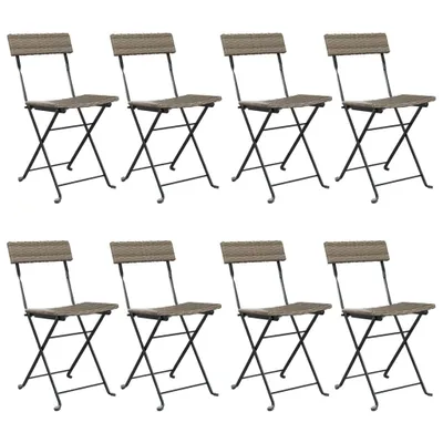 Produktbild von VidaXL 3152120, Terrasse, Polyrattan, Stahl, Grau, 110 kg, 400 mm, 450 mm