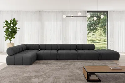 Produktbild von ALTDECOR Modulares Sofa Ecksofa in L-Form - Favio-L3 - 475x190x70 cm Schwarz universal, links/rechts Corner modular Sofa Eckcouch Couch Wohnlandschaft Cauchsofa Polstersofa