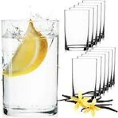 Produktbild von IMPERIAL Gerade Trinkgläser aus Glas 220ml (max. 290ml) Set 12 Teilig Teegläser Wassergläser Saftglas Eissteeglas klein