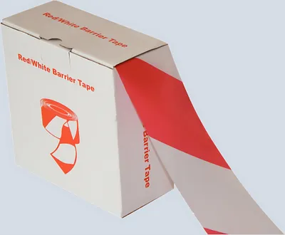 Produktbild von Absperr- und Flatterband rot/weiß aus Polyethylen, 32 my