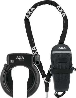 Immagine prodotto di Set di serrature AXA Defender/ RLC 140 con catena + borsa outdoor su scheda, nero (1 set)