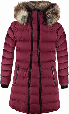 Produktbild von Bellybutton Umstandswinterjacke Rot mit Fellkapuze