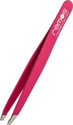 Produktbild von Augenbrauenpinzette schräg Edelstahl 9 cm fuchsia
