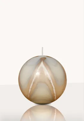 Produktbild von Designkerze Vesuv Kugelkerze Taupe 100 mm
