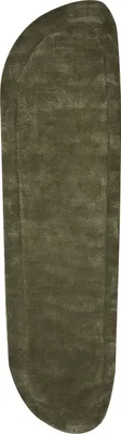 Produktbild von BELIANI Teppich Dunkelgrün Viskose u. Wolle 80 x 250 cm Asymmetrisch Einfarbig Kurzflor Kurzhaar Modern Läufer Flurteppich Diele Flur Eingangsbereich