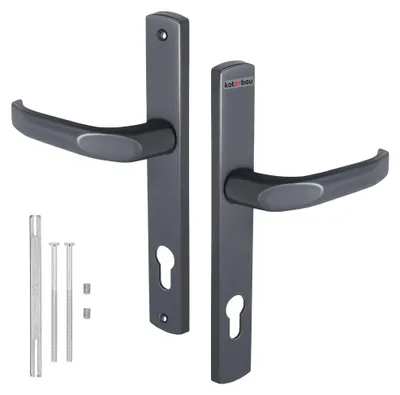 Image de Poignée de porte universelle, finition anthracite aluminium, diamètre 92 mm