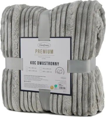 Zdjęcie produktu dla Koc szary 200x220 NINA flanelowy miękki ciepły i puszysty efekt 3D