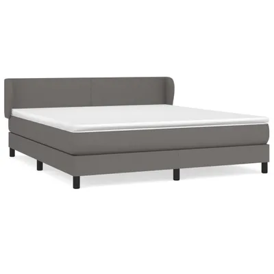 Produktbild von vidaXL Boxspringbett mit Matratze Grau 160x200 cm Kunstleder