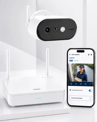 Smartes kabelloses Sicherheitskamera-Set ABUS Battery Camera Pro mit Basisstatio – Produktbild 1