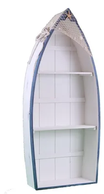 Produktbild von Bootsregal 040, Stand- oder Hängeregal, Maritim 102 x 44 x 16 cm, Shabby Look