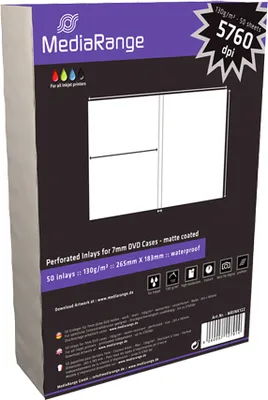 Produktbild von 250 (5x 50Blatt) MediaRange DVD Einleger für 7mm DVD's Inlay