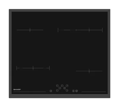 Produktbild von Sharp KH-6V09FTMI-DE Glaskeramik Kochfeld 60 cm autark 4 Kochzonen Bräterzone Zweikreiszone Touch Timer Mattschwarz