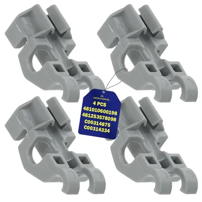 4 Befestigungslager für Geschirrspülerkorb, 33x17,3 mm, POM2