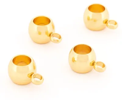 Produktbild von Vintageparts Collierschlaufen aus 304 Edelstahl goldfarben 4 mm Innendurchmesser, 4 Stück
