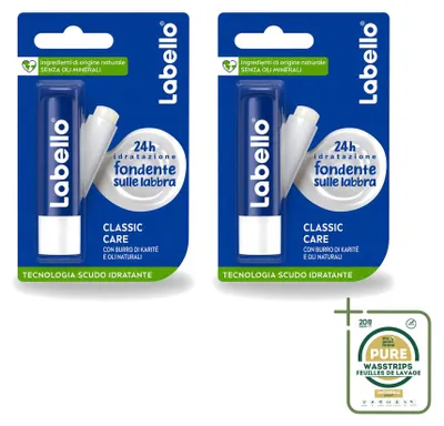 Productafbeelding van 2 x Labello Classic Care lippenbalsem - Verzorgend & beschermend - 5,5 ml - Voordeelverpakking - 2 stuks