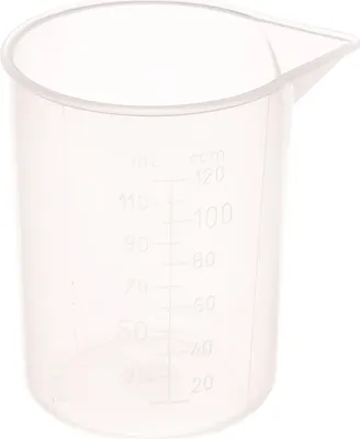 Produktbild von Hünersdorff Messbecher 120 ml, PP, 1 Skala transparent