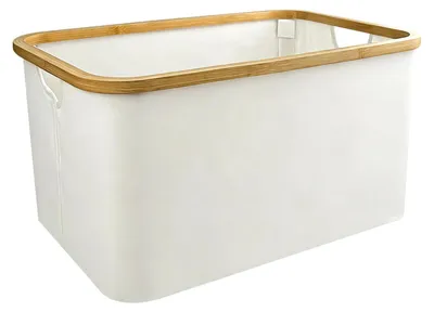 Faltbare Wasmand aus Oxford-Stoff, Beige, 54x33x29,2 cm