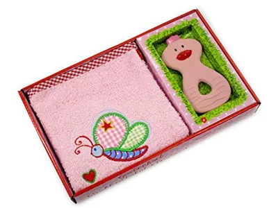 Produktbild von Geschenkset Waschhandschuh/Beißring rosa