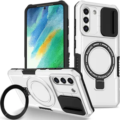 Obrázek produktu pro Pouzdro pro Samsung Galaxy S21 FE 5G, kompatibilní s MagSafe, nárazuvzdorné, odolné proti poškrábání, průhledné pouzdro Bílý
