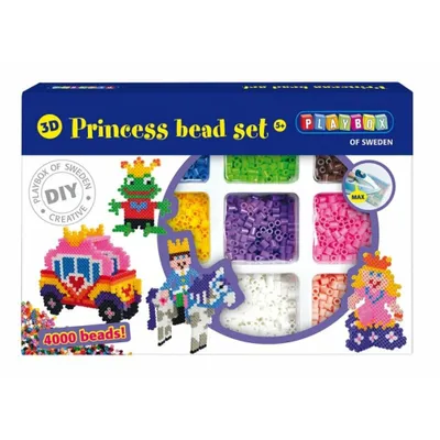 Produktbild von PLAYBOX Bügelperlen Märchen mit Prinzessin 3D, 4000Stück
