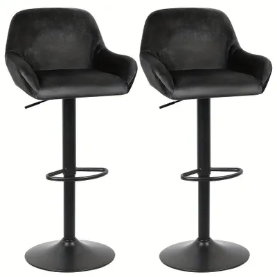 Immagine prodotto di Sgabello da bar - Sgabello da cucina - Set di 2 sgabelli - Rivestimento - Con braccioli