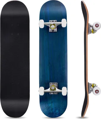 Produktbild von COSTWAY Skateboard s kuličkovými ložisky ABEC-7 79x20cm Minicruiser Kompletní deska javorové dřevo modrá