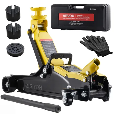 Obrázok produktu pre VEVOR Hydraulický zdvihák na manévrovanie s nosnosťou 2,5 t, plochý oceľový zdvihák s jednopiestovým rýchlozdvihovým čerpadlom a adaptérmi pre SUV, zdvihák pre osobné automobily, zdvihový rozsah 85–320 mm, zdvihák pre pretekárske vozidlá